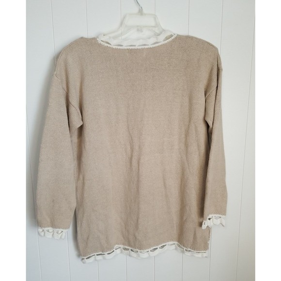 Vintage Worthington Sweater Large Crochet Embroidered Grandmacore - Picture 10 of 12